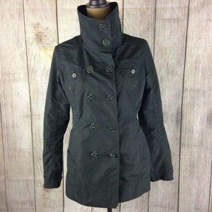 Hurley Women's Size Small Black Lightweight Double Breasted Button Jacket